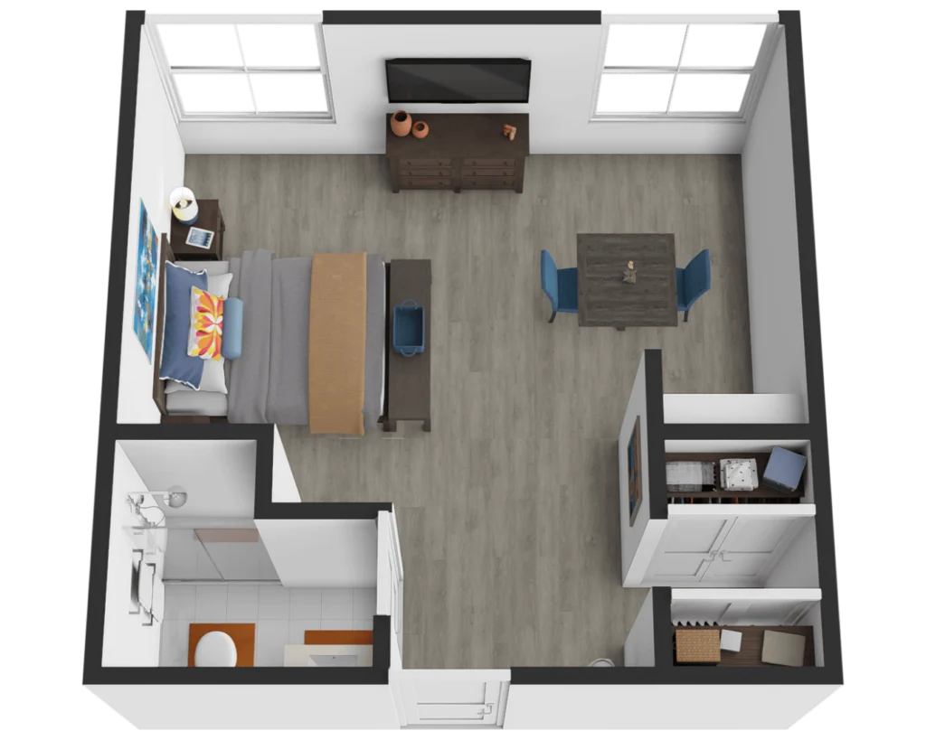 Sodalis Texas City - Deluxe Studio Floorplan
